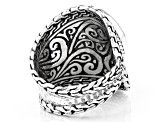 Mosaic Turquoise Silver Hammered Ring