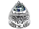 Novel™ Quartz Silver Hammered Ring 3.40ct