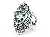 Novel™ Quartz Silver Hammered Ring 3.40ct
