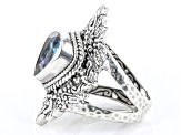 Novel™ Quartz Silver Hammered Ring 3.40ct