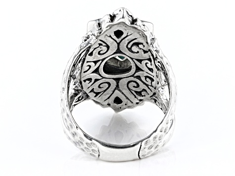 Novel™ Quartz Silver Hammered Ring 3.40ct