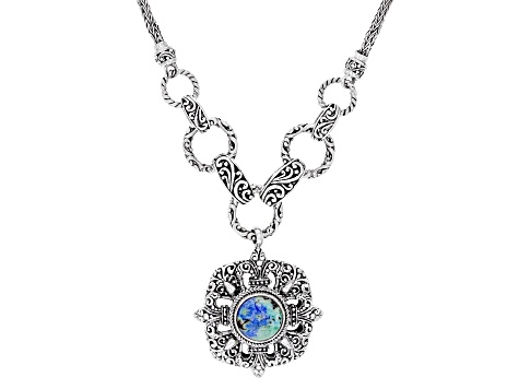 Bali Blue™ Barite Silver Necklace - SRA5682 | JTV.com