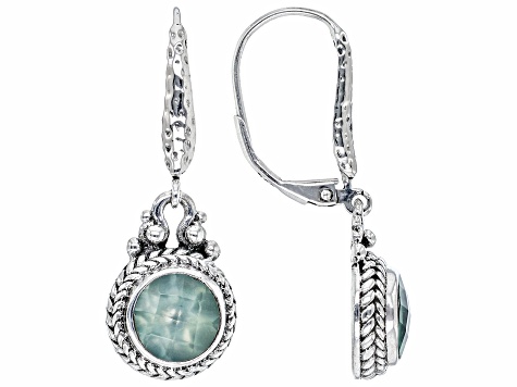 Green Prehnite Sterling Silver Filigree Earrings Sra Jtv Com