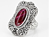 Purple Abalone Shell Quartz Triplet Silver Filigree Ring