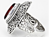 Purple Abalone Shell Quartz Triplet Silver Filigree Ring