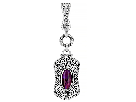Purple Abalone Shell Quartz Triplet Silver Enhancer Pendant