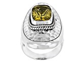 Olive Quartz Sterling Silver Ring 5.70ct