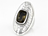 Olive Quartz Sterling Silver Ring 5.70ct