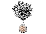 Pink Mother-of-Pearl Silver Rose Pendant