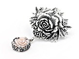 Pink Mother-of-Pearl Silver Rose Pendant