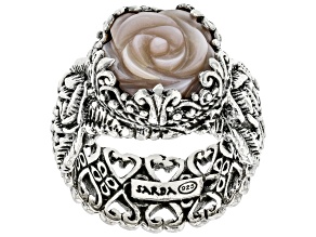 Pink Mother-of-Pearl Silver Rose Ring