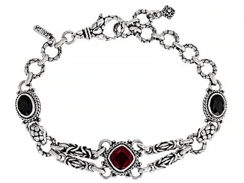 Red Mahaleo® Ruby & Spinel & Silver Bracelet 3.85ctw