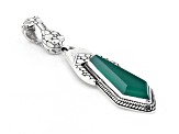 Green Onyx Silver Hammered & Watermark Pendant