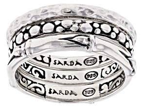 Silver "He's A Pain Taker" Stackable Set of 3 Rings