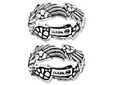 Silver "Help Through All Troubles" Stackable Set of 2 Rings