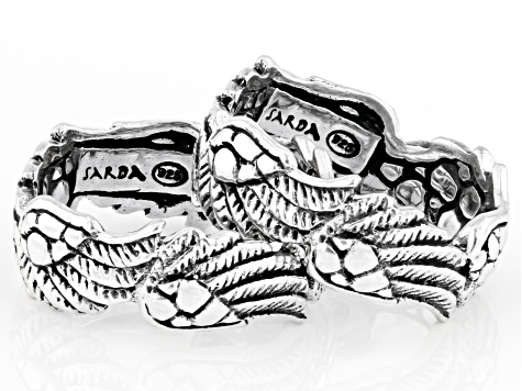 Silver "Help Through All Troubles" Stackable Set of 2 Rings