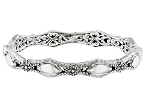 Sterling Silver "One Moment At A Time" Bangle Bracelet