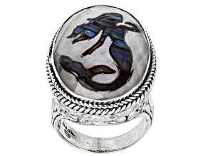 Mother-of-Pearl Quartz Triplet Silver Ring