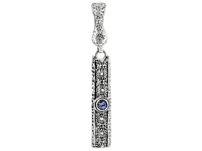 Blue Tanzanite Silver Hammered Enhancer Pendant 0.43ct
