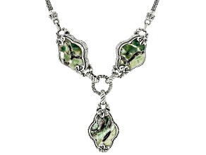 Green Opal Silver Frangipani Necklace