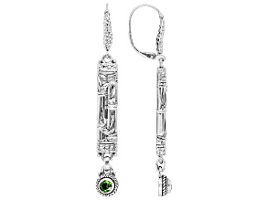 Green Chrome Diopside Silver Earrings .50ctw