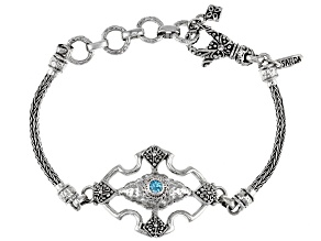 Blue Zircon Silver Bracelet .30ct
