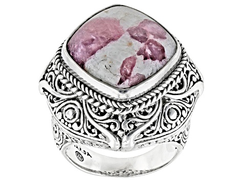 Pink Tourmalinated Quartz Silver Ring - SRA6207 | JTV.com