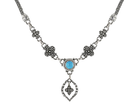 Blue Sleeping Beauty Turquoise Silver Necklace - SRA6252 | JTV.com