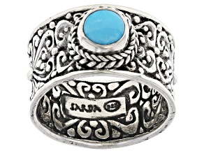 Blue Sleeping Beauty Turquoise Silver Band Ring