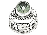 Green Prasiolite Sterling Silver Ring 3.35ct
