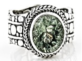 Green Prasiolite Sterling Silver Ring 3.35ct
