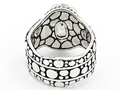 Green Prasiolite Sterling Silver Ring 3.35ct
