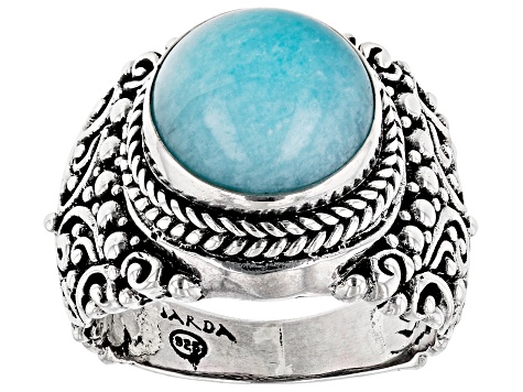 Blue Amazonite Silver Ring
