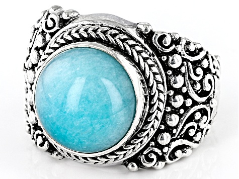 Blue Amazonite Silver Ring