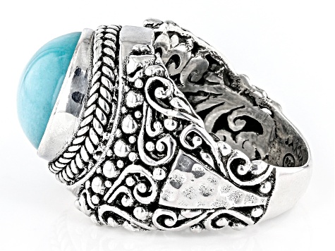 Blue Amazonite Silver Ring
