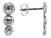 Silver Chainlink & Hammered Set of Hoop and Stud Earrings