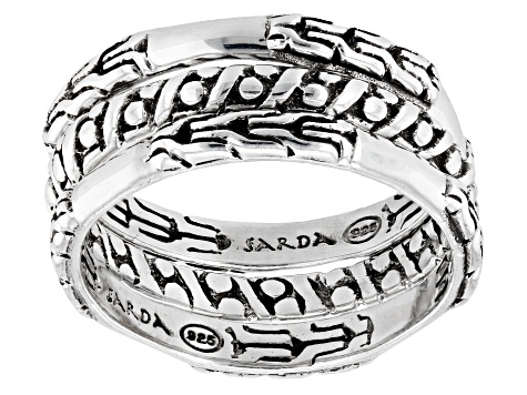 Silver "Chains Broken 1" Set of 3 Stackable Rings