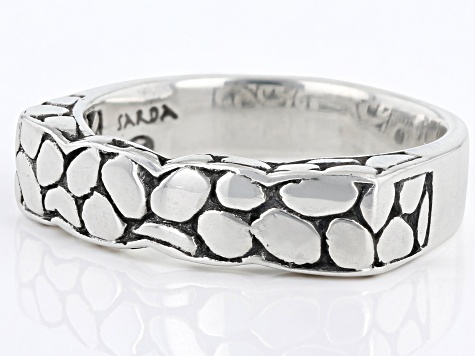 Silver "Intertwined Peace" Watermark Band Ring