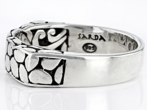 Silver "Intertwined Peace" Watermark Band Ring