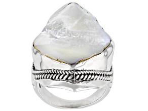 White Mother-of-Pearl Silver Statement Ring