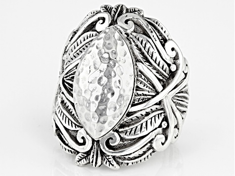 Sterling Silver "Peace Be Still" Statement Ring