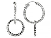 Silver Hoop, Stud & Charm Earring Set