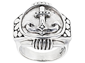 Picture of Silver "Anchor To My Soul" Watermark Mens Ring