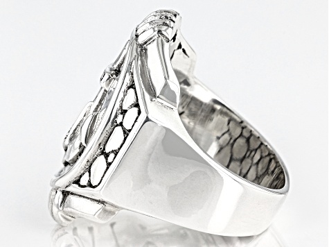 Silver "Anchor To My Soul" Watermark Mens Ring