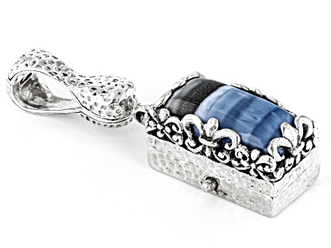 Blue Opal Silver Locket Enhancer Locket