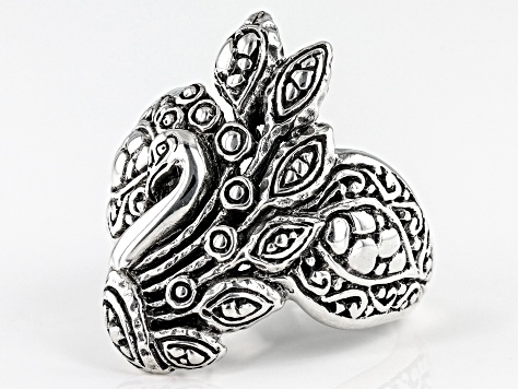 Peacock S925 Sterling Silver Ring, Adjustable Sizing, Animal Ring - Etsy
