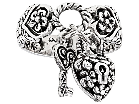 Sterling Silver Frangipani Charm Ring