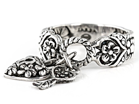 Sterling Silver Frangipani Charm Ring