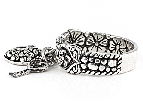 Sterling Silver Frangipani Charm Ring