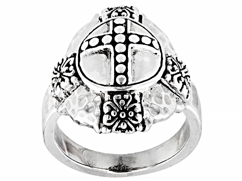 Silver "Whatever Is Pure" Cross Ring